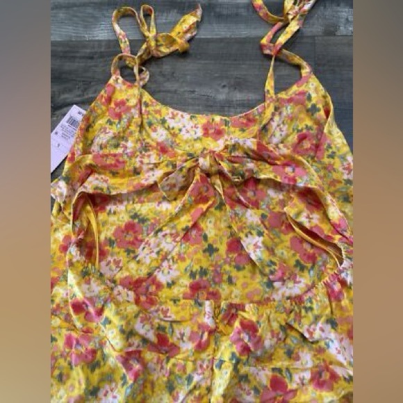 Floral Strappy Tie Back Ruffle Halter Mini Dress - Picture 3 of 12